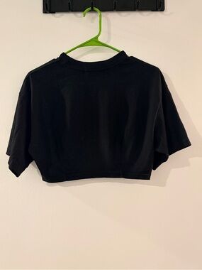 TALENTLESS Black Cropped Tee, 100% cotton